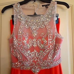 Small 2-piece peach formal/homecoming dress